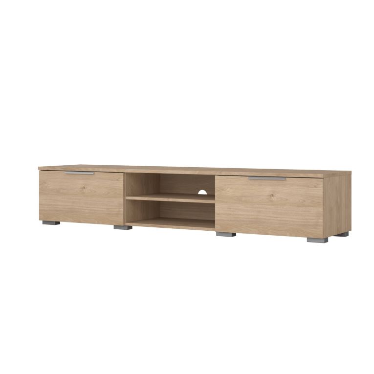 Mobile Porta tv Marrone Rovere 2 Cassetti un Ripiano 173x40x33h cm, 4 Vani - Ammiro