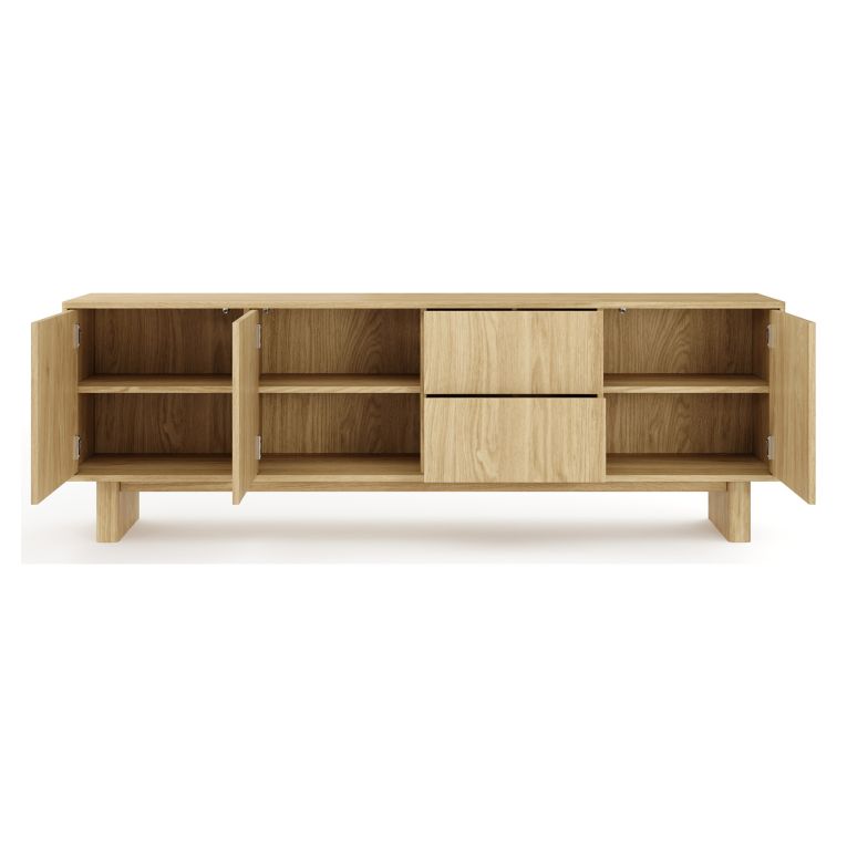 Mobile Porta tv Marrone Rovere 2 Cassetti un Ripiano 183x38x62h cm, 3 Ante - Kamani