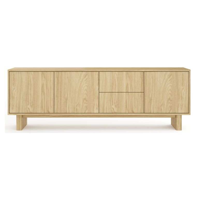Mobile Porta tv Marrone Rovere 2 Cassetti un Ripiano 183x38x62h cm, 3 Ante - Kamani