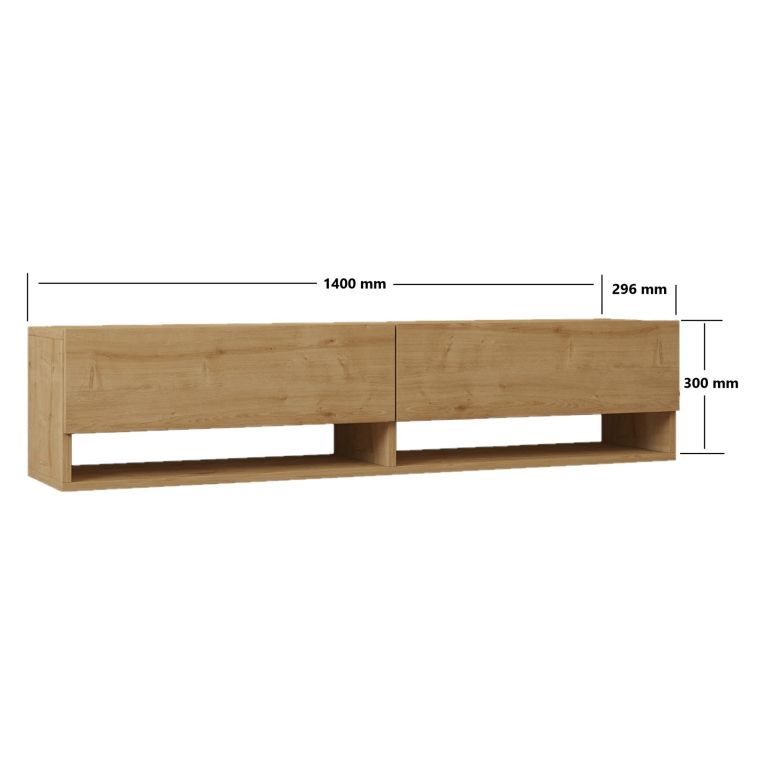 Mobile Porta tv Marrone Rovere 2 Ripiani 2 Ante 141x30x31h cm, 4 Vani - Olmi