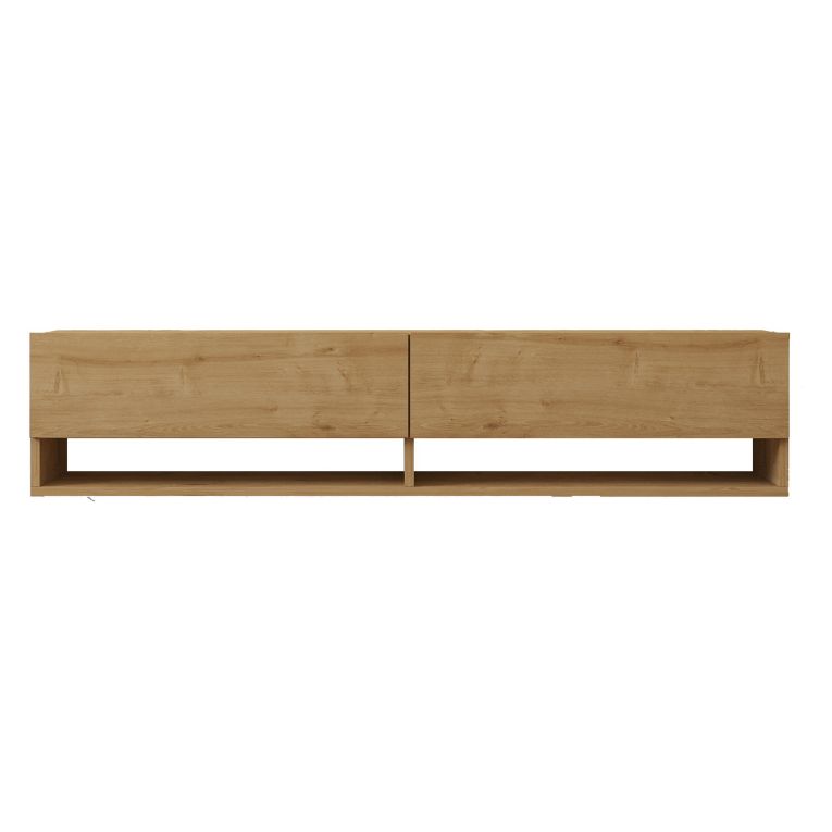 Mobile Porta tv Marrone Rovere 2 Ripiani 2 Ante 141x30x31h cm, 4 Vani - Olmi