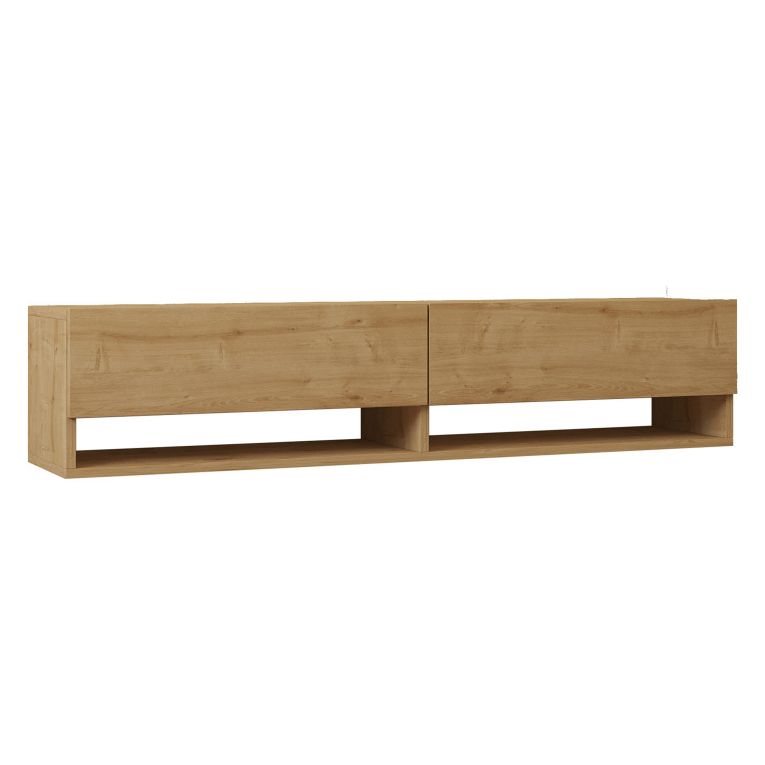 Mobile Porta tv Marrone Rovere 2 Ripiani 2 Ante 141x30x31h cm, 4 Vani - Olmi