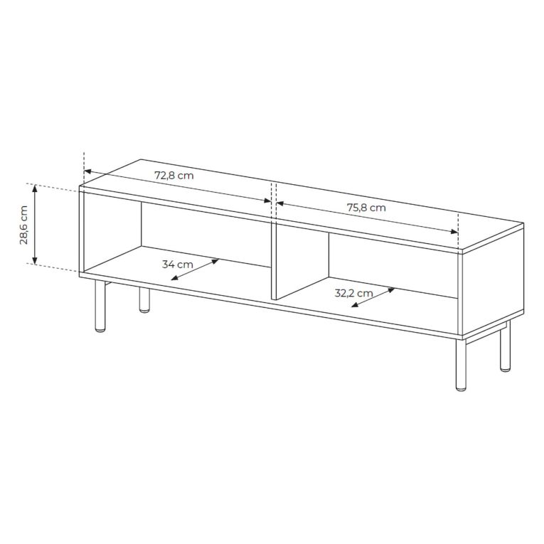 Mobile Porta tv Marrone Rovere 2 Ripiani 2 Ante 154x40x52h cm, Ante Effetto Rigato - Kami