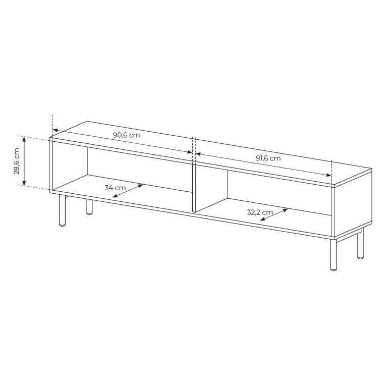 Mobile Porta tv Marrone Rovere 2 Ripiani 2 Ante 187x40x52h cm, Ante Effetto Rigato - Kamikaza