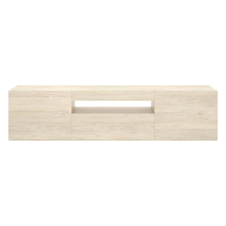 Mobile Porta tv Marrone Rovere 2 Ripiani 3 Ante 42x200x48h cm, 4 Vani - Burley