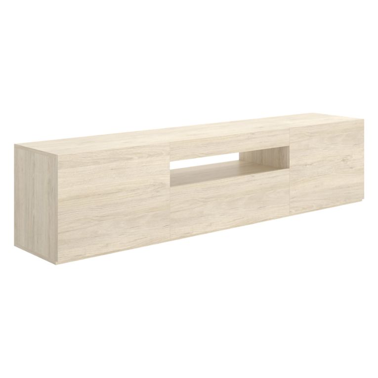 Mobile Porta tv Marrone Rovere 2 Ripiani 3 Ante 42x200x48h cm, 4 Vani - Burley