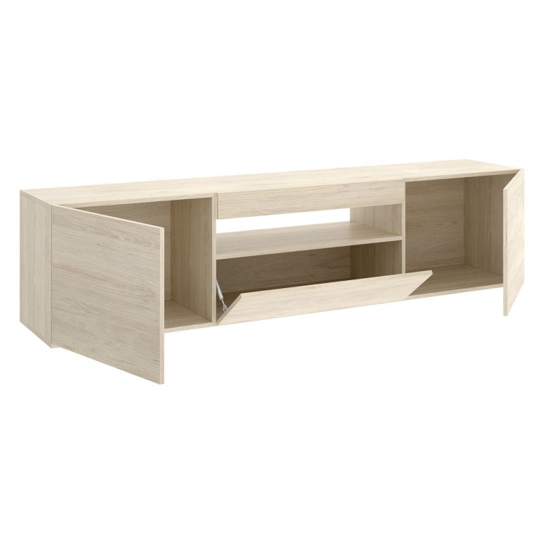 Mobile Porta tv Marrone Rovere 2 Ripiani 3 Ante 42x200x48h cm, 4 Vani - Burley