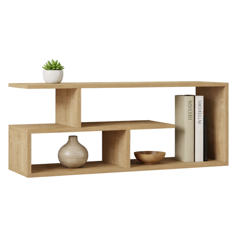 Mobile Porta tv Marrone Rovere 2 Ripiani 4 Vani 100x30x40h cm, Peso Supportato 40 kg - Foglizzo