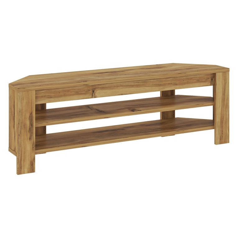 Mobile Porta tv Marrone Rovere 2 Ripiani Angolare 120x30x40h cm, Peso Supportato 40 kg - Venezze