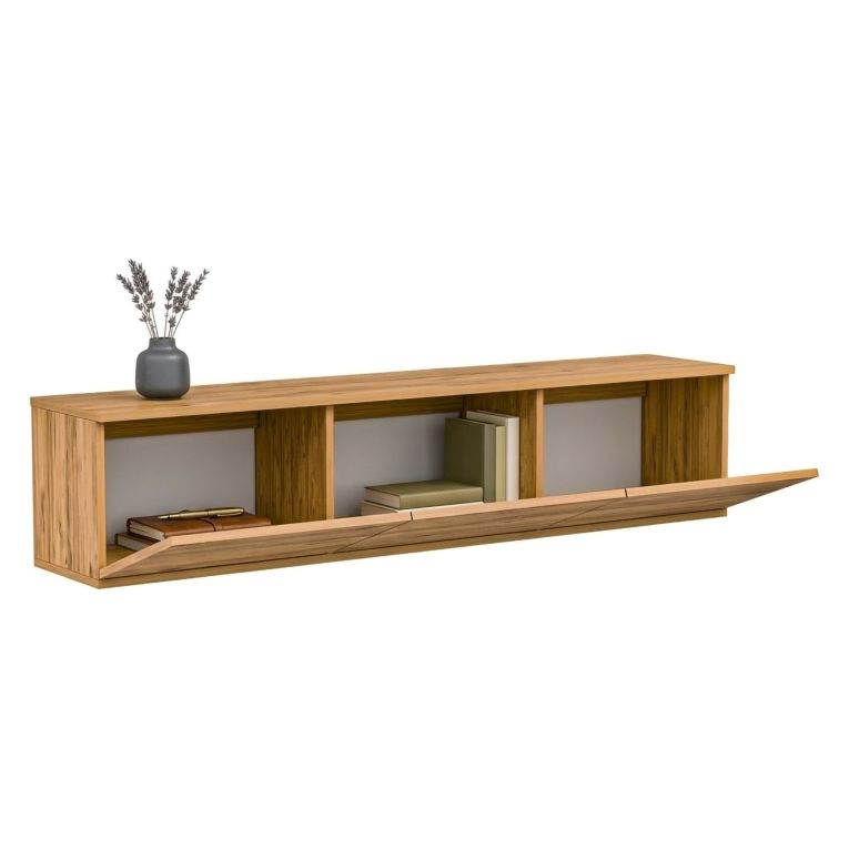 Mobile Porta tv Marrone Rovere 3 Vani 3 Ante 160x32x35h cm, Apertura a Ribalta - Marazzi