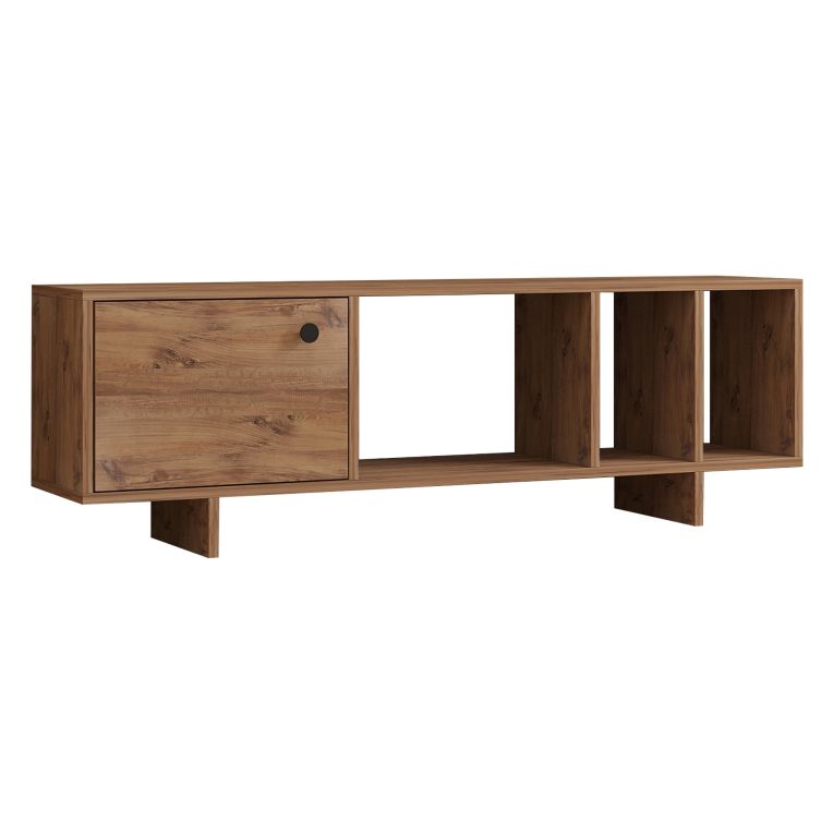 Mobile Porta tv Marrone Rovere 4 Vani Un'anta 140x29x45h cm, Apertura Battente - Fumane