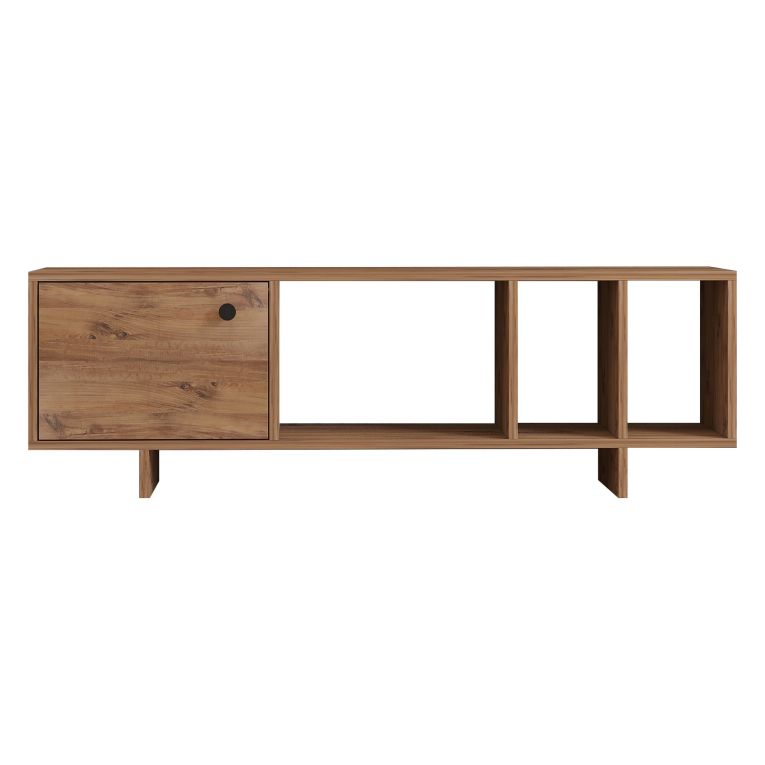 Mobile Porta tv Marrone Rovere 4 Vani Un'anta 140x29x45h cm, Apertura Battente - Fumane