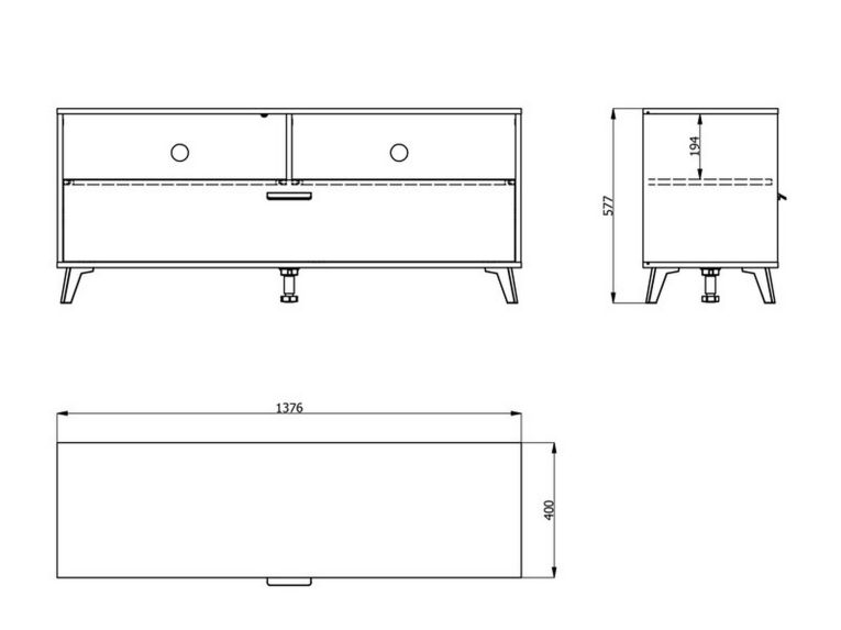 Mobile Porta tv Marrone Rovere Grigio Nero 3 Ripiani Un'anta 137.5x40x57.5h cm, 4 Vani - Platania