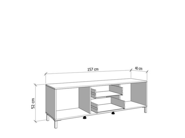 Mobile Porta tv Marrone Rovere Nodi Nero 2 Cassetti un Ripiano 157x40x52h cm, Apertura Battente, Scorrevole - Caivano