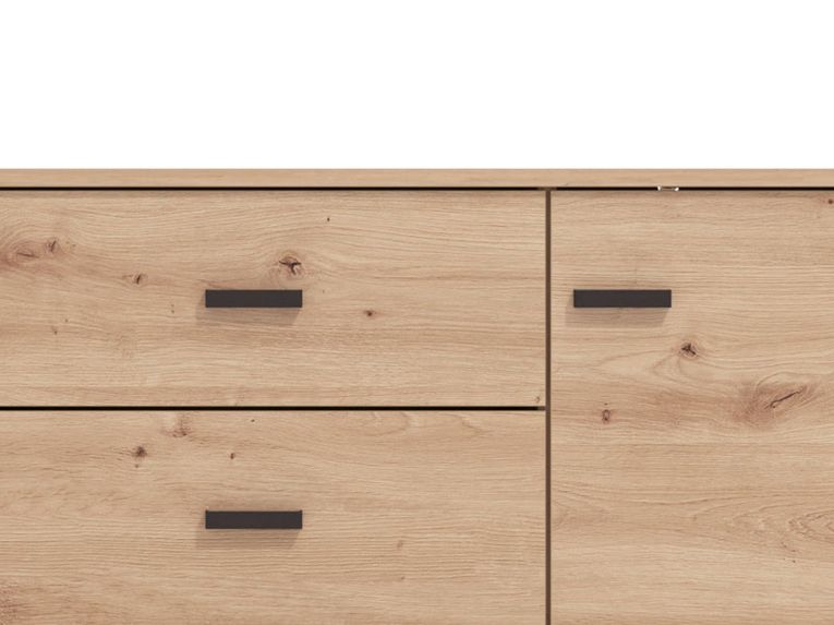 Mobile Porta tv Marrone Rovere Nodi Nero 2 Cassetti un Ripiano 157x40x52h cm, Apertura Battente, Scorrevole - Caivano