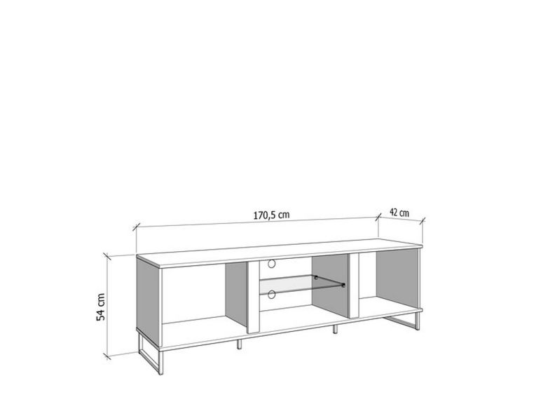 Mobile Porta tv Marrone Rovere Nodi Nero 2 Ripiani 4 Vani 170.5x42x54h cm, 2 Ante - Sutrio