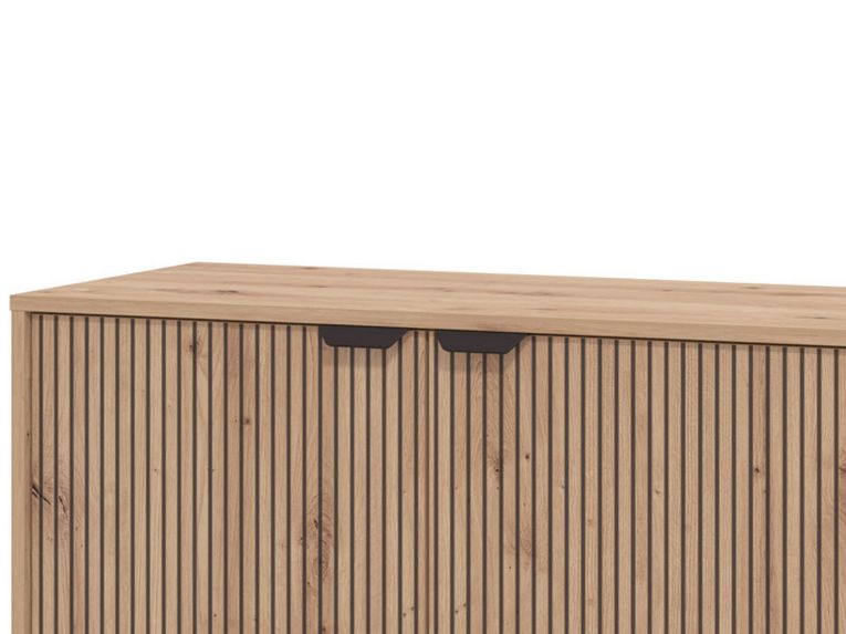 Mobile Porta tv Marrone Rovere Nodi Nero un Cassetto 2 Ripiani 150.5x40x54.5h cm, 2 Ante - Preone