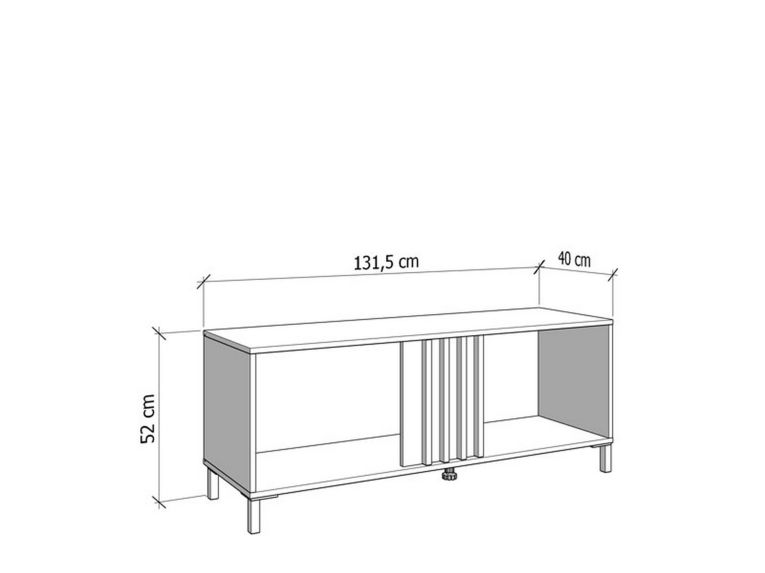 Mobile Porta tv Marrone Rovere Nodi Nero un Ripiano 2 Ante 131.5x40x52h cm, 2 Vani - Forte