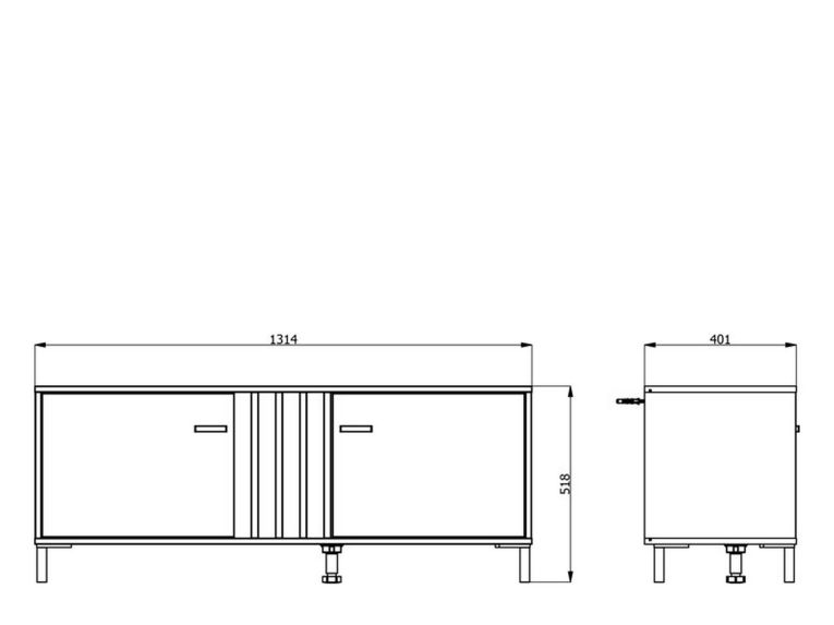 Mobile Porta tv Marrone Rovere Nodi Nero un Ripiano 2 Ante 131.5x40x52h cm, 2 Vani - Forte