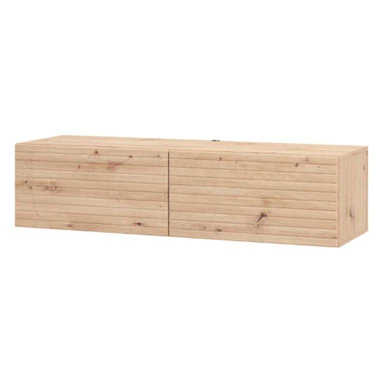 Mobile Porta tv Marrone Rovere Nodi un Ripiano 2 Ante 128x41.5x32h cm, Anta Effetto Rigato - Colico