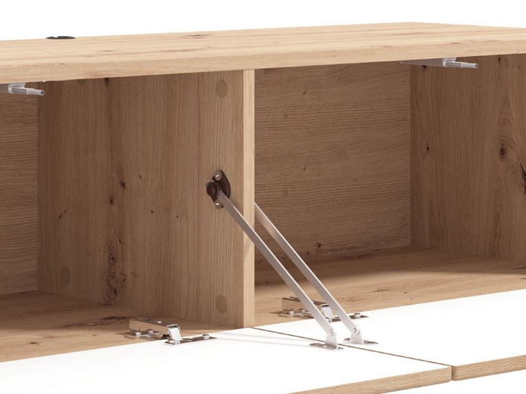 Mobile Porta tv Marrone Rovere Nodi un Ripiano 2 Ante 128x41.5x32h cm, Anta Effetto Rigato - Colico