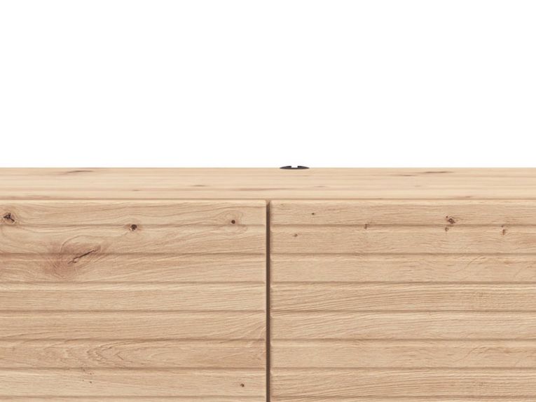 Mobile Porta tv Marrone Rovere Nodi un Ripiano 2 Ante 128x41.5x32h cm, Anta Effetto Rigato - Colico