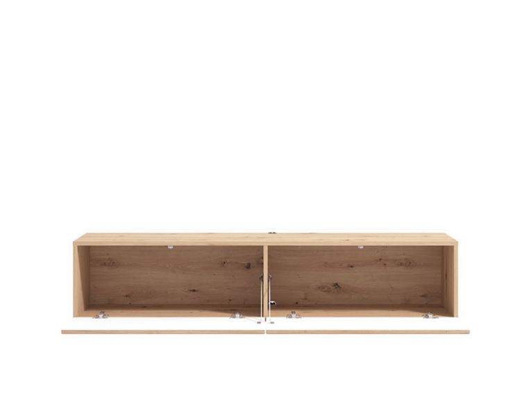Mobile Porta tv Marrone Rovere Nodi un Ripiano 2 Ante 154x41.5x32h cm, Anta Effetto Rigato - Cedrasco