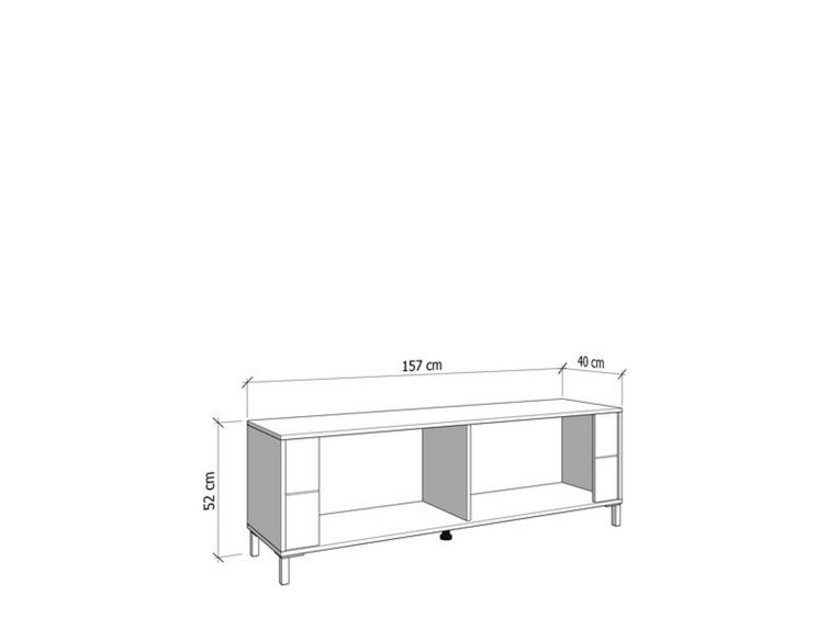 Mobile Porta tv Marrone Rovere Nodi un Ripiano Apertura a Ribalta 157x40x52h cm, 2 Ante - Nazzaro