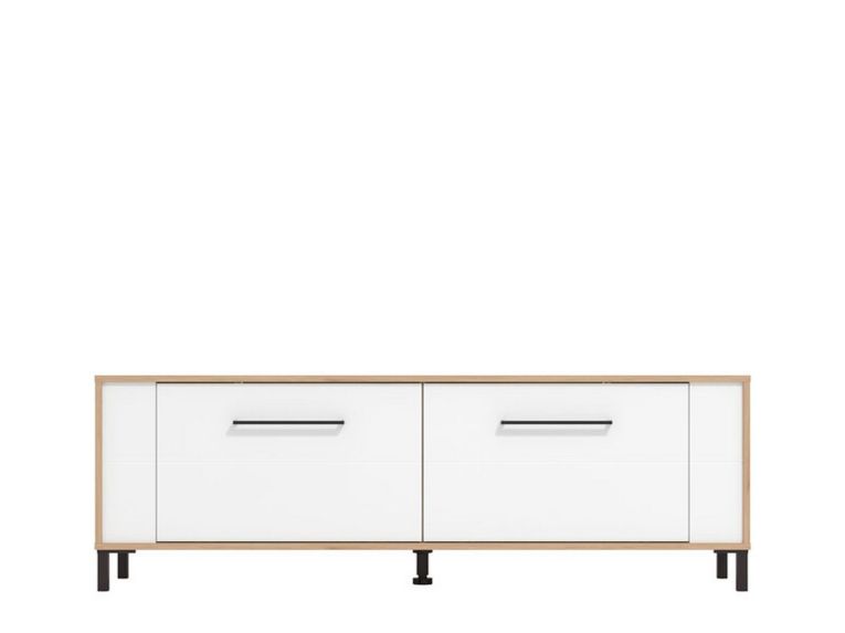 Mobile Porta tv Marrone Rovere Nodi un Ripiano Apertura a Ribalta 157x40x52h cm, 2 Ante - Nazzaro