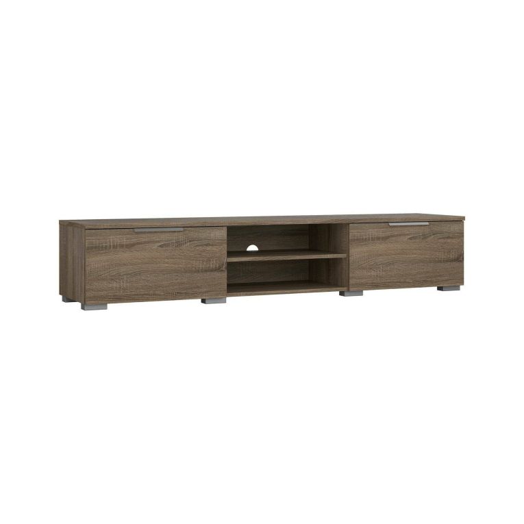 Mobile Porta tv Marrone Rovere Scuro 2 Cassetti un Ripiano 173x40x33h cm, 4 Vani - Ammiro
