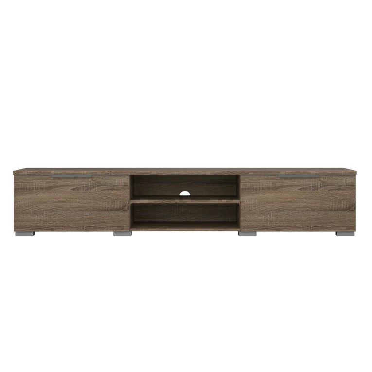 Mobile Porta tv Marrone Rovere Scuro 2 Cassetti un Ripiano 173x40x33h cm, 4 Vani - Ammiro