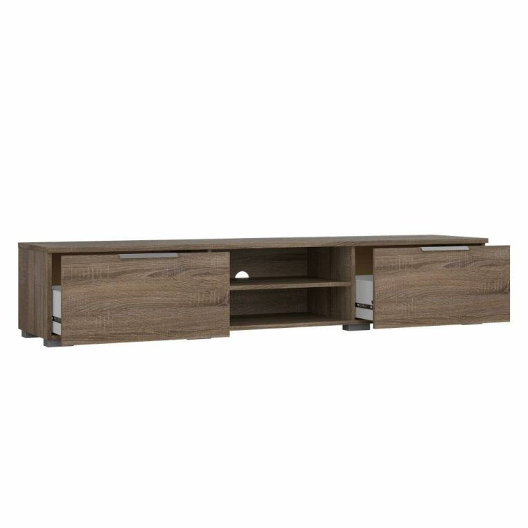 Mobile Porta tv Marrone Rovere Scuro 2 Cassetti un Ripiano 173x40x33h cm, 4 Vani - Ammiro