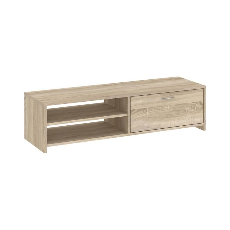 Mobile Porta tv Marrone Rovere un Cassetto 2 Ripiani 120x39x31h cm, 2 Vani - Lihamo