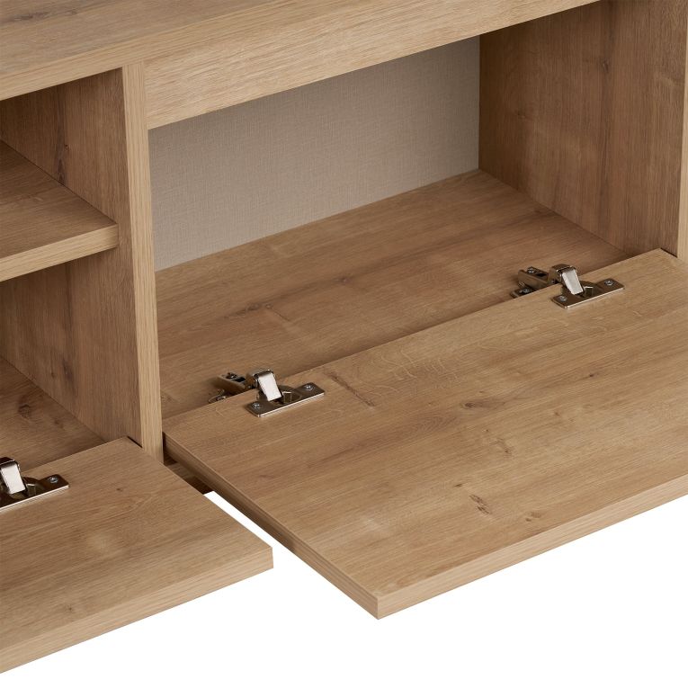 Mobile Porta tv Marrone Rovere un Ripiano 3 Ante 160x30x42h cm, 4 Vani - Morrigan