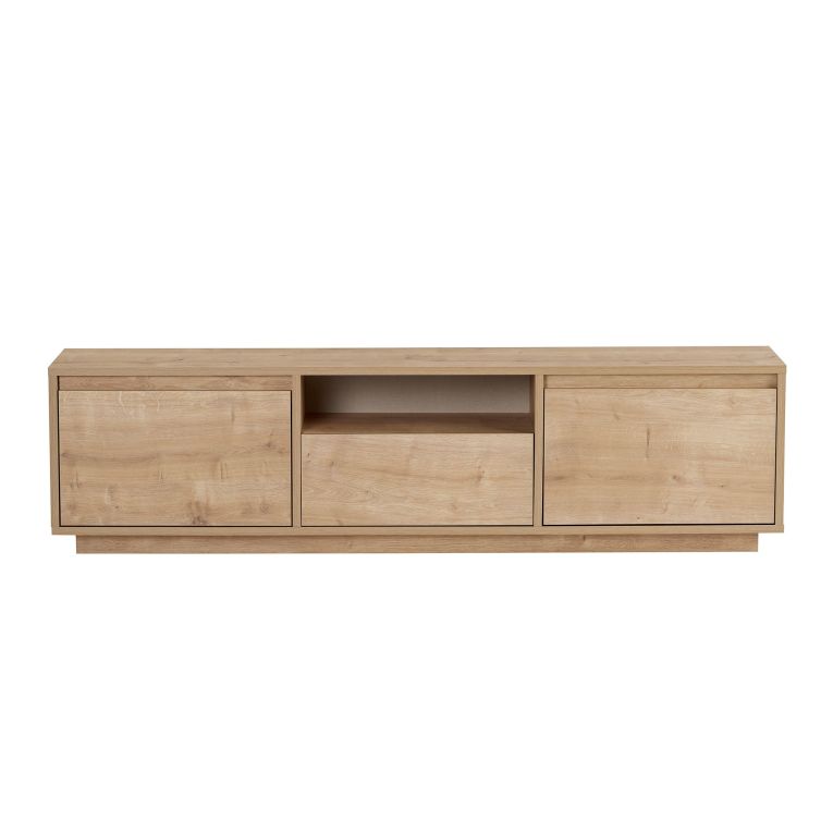 Mobile Porta tv Marrone Rovere un Ripiano 3 Ante 160x30x42h cm, 4 Vani - Morrigan