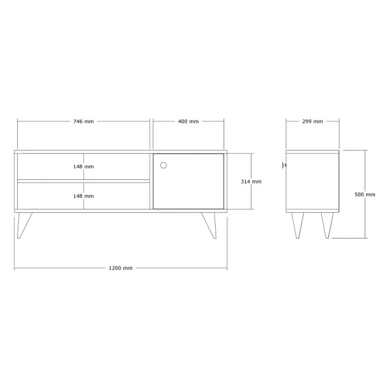 Mobile Porta tv Marrone Rovere un Ripiano Un'anta 120x29x50h cm, 3 Vani - Spinola