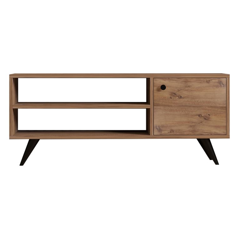 Mobile Porta tv Marrone Rovere un Ripiano Un'anta 120x29x50h cm, 3 Vani - Spinola