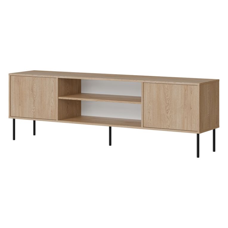 Mobile Porta tv Marrone un Ripiano 2 Ante 4180x40x60h cm, con Piedini in Metallo - Rainerio