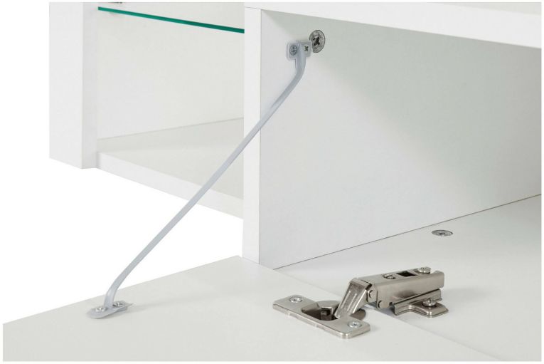 Mobile porta TV Meti, 200x40h35 cm, Bianco lucido