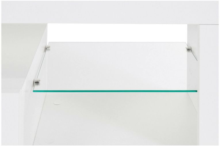 Mobile porta TV Meti, 200x40h35 cm, Bianco lucido
