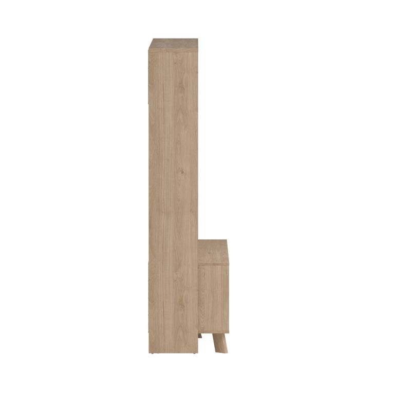 Mobile porta TV Nanette, Credenza da soggiorno, Armadio basso per TV, Base parete attrezzata, 48x209 h183 cm, Rovere e Bianco