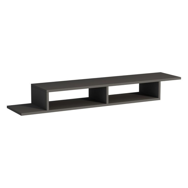 Mobile Porta tv Nero Antracite 2 Vani Peso Supportato 40 kg 120x30x18h cm, Installazione Sospeso - Ivrea