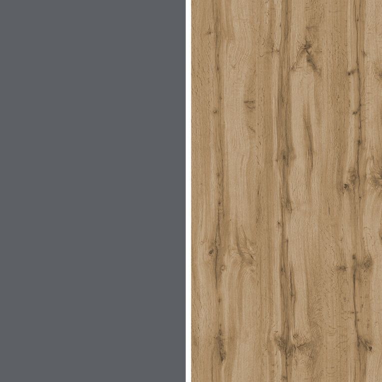 Mobile Porta tv Nero Antracite Marrone Rovere 3 Ripiani 3 Ante 200x35x30h cm, 4 Vani Made in Italy - Oxanna