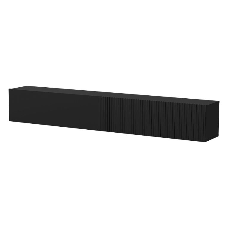 Mobile Porta tv Nero Antracite Modulabile un Ripiano 200x30x31h cm, 2 Ante - Sindia
