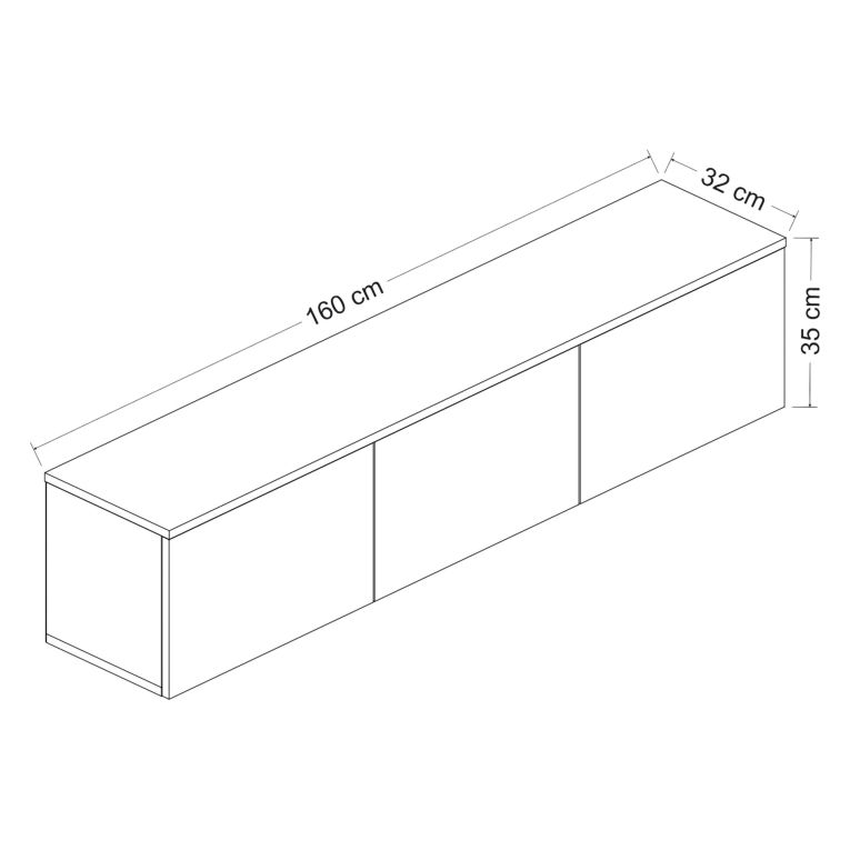 Mobile Porta tv Nero Antracite Nero Marmo Luci led Incluse 3 Ante 160x32x35h cm, Apertura a Ribalta - Marazzi