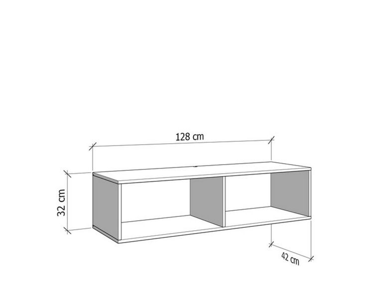 Mobile Porta tv Nero Nero Antracite un Ripiano 2 Ante 128x42x32h cm, 2 Vani - Vetto