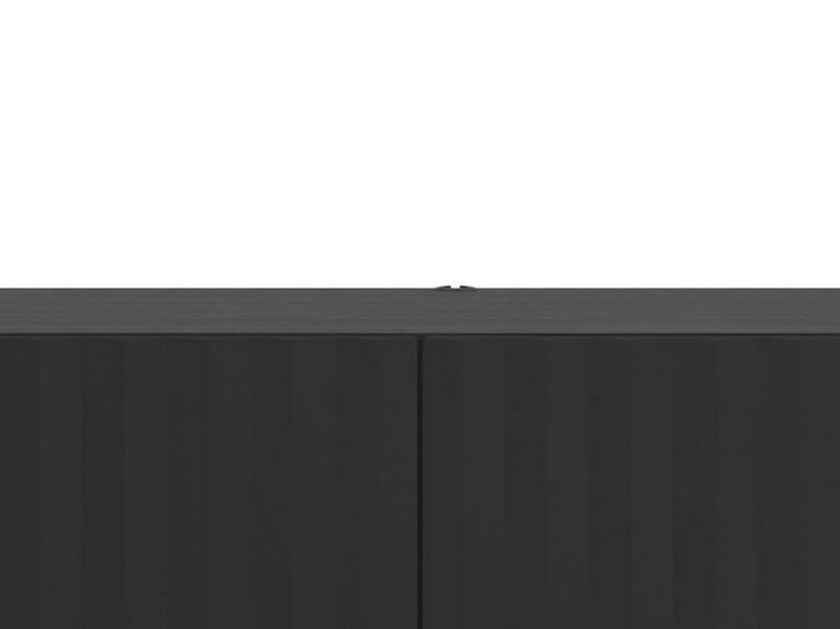 Mobile Porta tv Nero Nero Antracite un Ripiano 2 Ante 154x42x32h cm, 2 Vani - Maderno