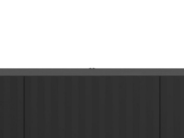 Mobile Porta tv Nero Nero Antracite un Ripiano 3 Ante 192x42x32h cm, 3 Vani - Fossa