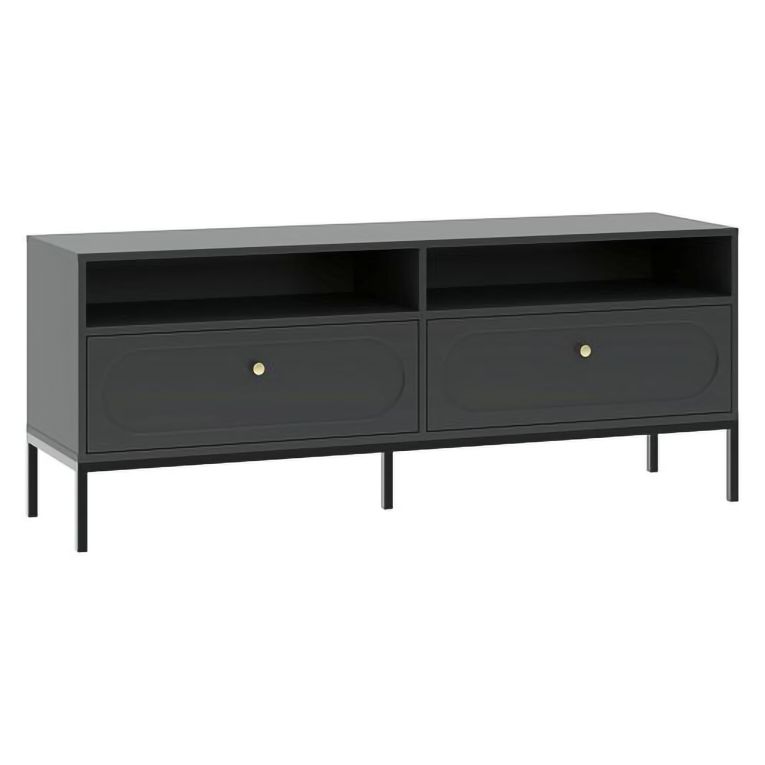 Mobile Porta tv Nero oro 2 Cassetti 3 Ripiani 150x40x60h cm, con Piedini - Limanesi