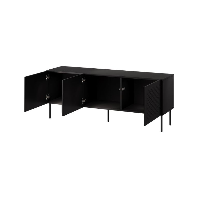 Mobile Porta tv Nero un Ripiano 150.5x42x60h cm, Cassetti - Termoli